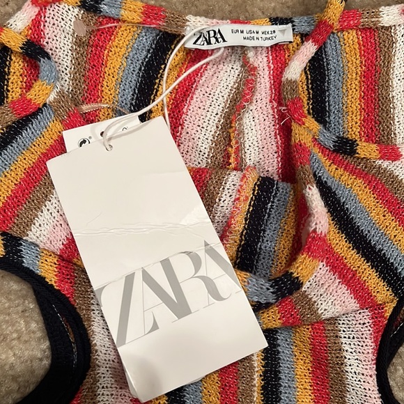 NWT Zara striped cut out knit jumpsuit Size M - Picture 9 of 10